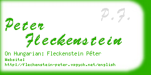peter fleckenstein business card